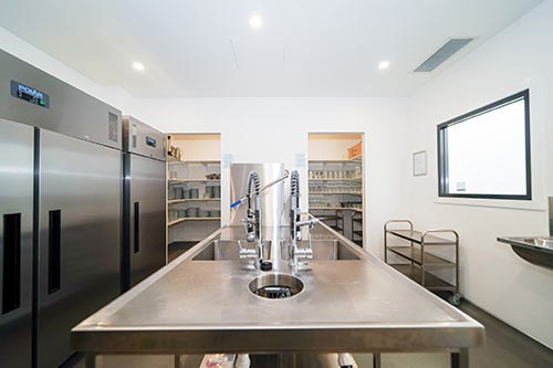 Image of the food preparation kitchen at the Well